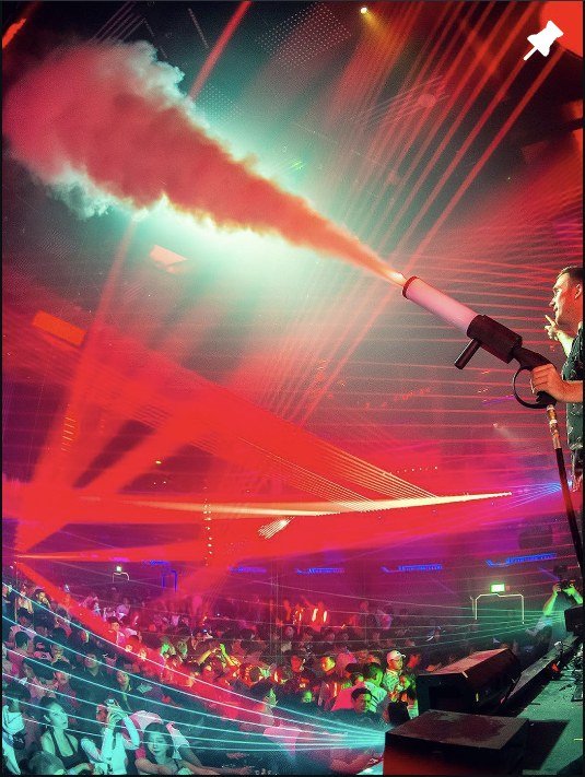 Red-lit club performance